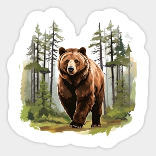 Brown Bear Forest Sticker